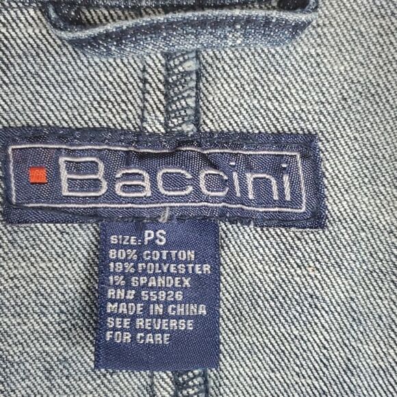 PS BACCINI Dark Denim Jean European style statement Blazer Jacket PETITE SMALL - Picture 9 of 16